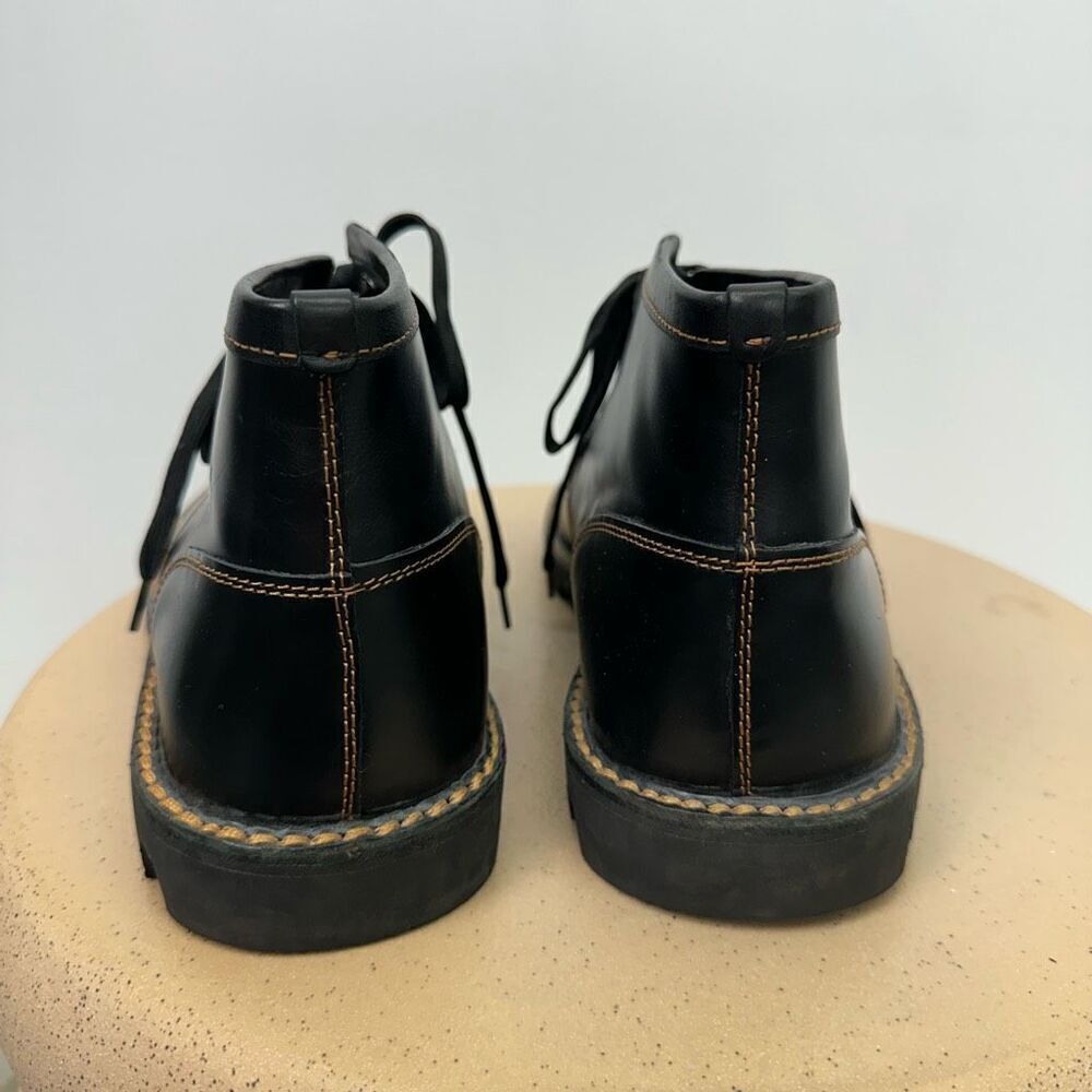 Coach Unisex Cordovan Black Leather Boxing Lace Up Round Toe Boot - Picture 5 of 10
